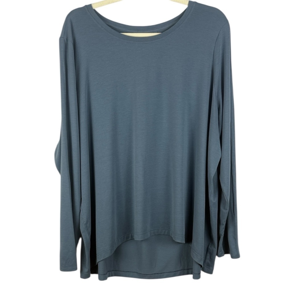 Athleta With Ease Top in Shadow Blue - Long Sleeve Yoga Athleisure - XL